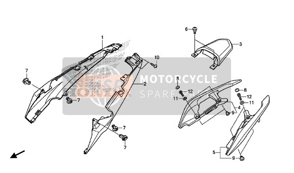 Honda NC750SD 2014 Carenatura del sedile per un 2014 Honda NC750SD