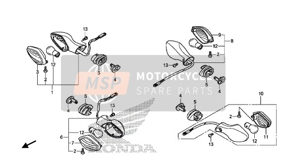 Honda NC750SD 2014 Indicator voor een 2014 Honda NC750SD