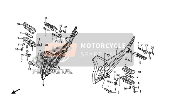 Honda NC750X 2014 FUSSRASTE für ein 2014 Honda NC750X