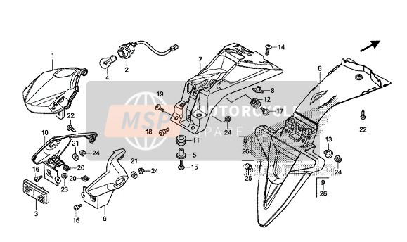 Honda NC750X 2014 RÜCKLICHT für ein 2014 Honda NC750X