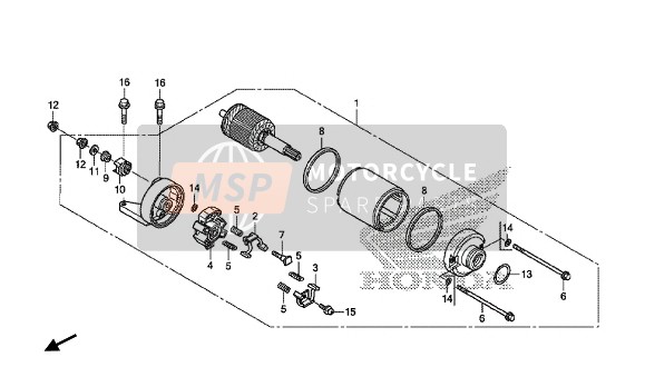 Honda NC750XA 2014 Startend Motor voor een 2014 Honda NC750XA