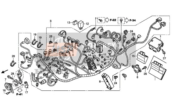 Honda NC750XA 2014 WIRE HARNESS for a 2014 Honda NC750XA