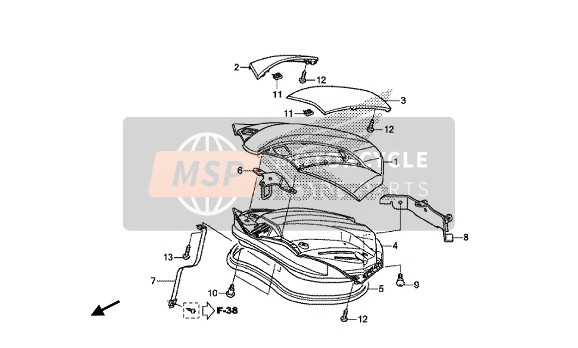 Honda NC750XA 2014 Bagaglio LID per un 2014 Honda NC750XA