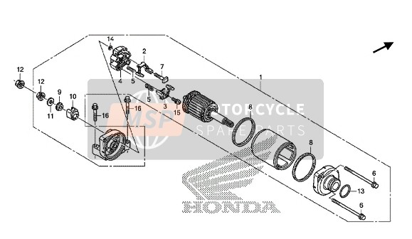 Honda VFR800F 2014 STARTING MOTOR for a 2014 Honda VFR800F