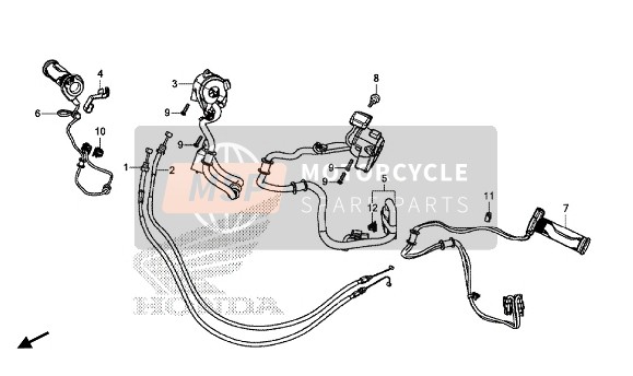 17920MJMD11, Cable Comp. B, Throttle, Honda, 0