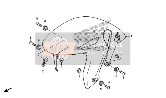 Honda VFR800F 2014 Garde-boue avant pour un 2014 Honda VFR800F