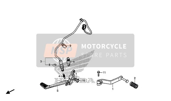 Honda VFR800F 2014 Pedaal voor een 2014 Honda VFR800F