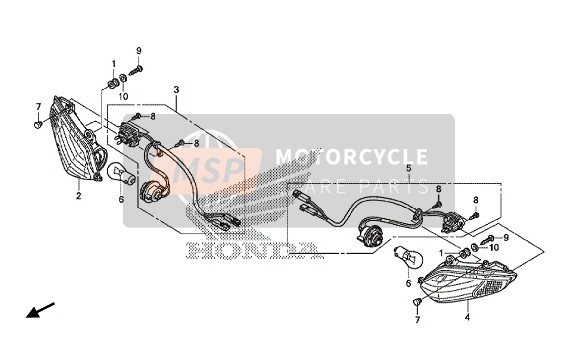 Honda VFR800F 2014 BLINKER VORNE für ein 2014 Honda VFR800F