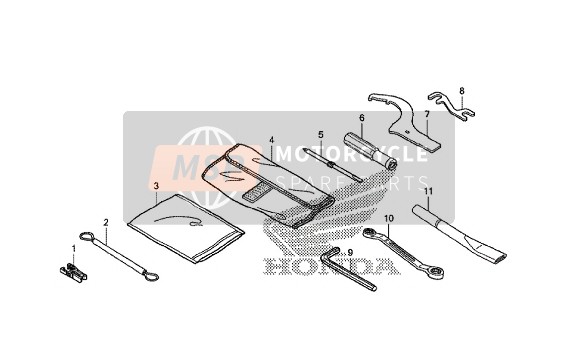 89203MJMD10, Spanner, Preload Adjusting, Honda, 1