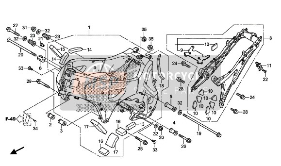 50010MGE701ZD, Jeu De Corps De Cadre *nh, Honda, 0