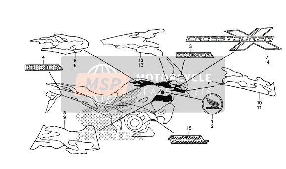 86642MGHD50ZA, Stripe A, L. Middle Cowl *TYPE1* (TYPE1 ), Honda, 0