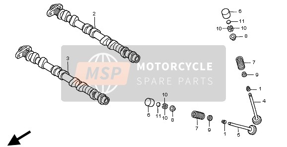 Honda CB600F 1998 CAMSHAFT & VALVE for a 1998 Honda CB600F