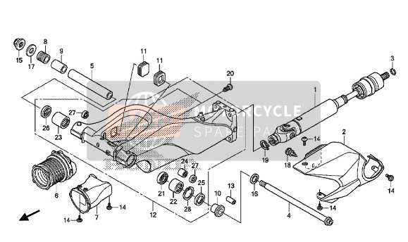 Honda VFR1200XDL Dual Clutch 2014 SWINGARM for a 2014 Honda VFR1200XDL Dual Clutch