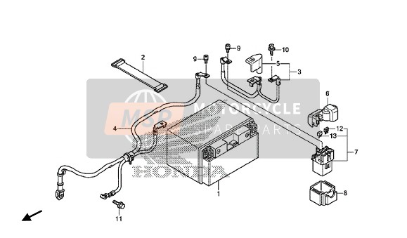 Honda VFR1200XDL Dual Clutch 2014 BATTERY for a 2014 Honda VFR1200XDL Dual Clutch