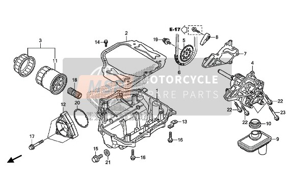 Honda VFR1200XE 2014 Pompa dell'olio per un 2014 Honda VFR1200XE