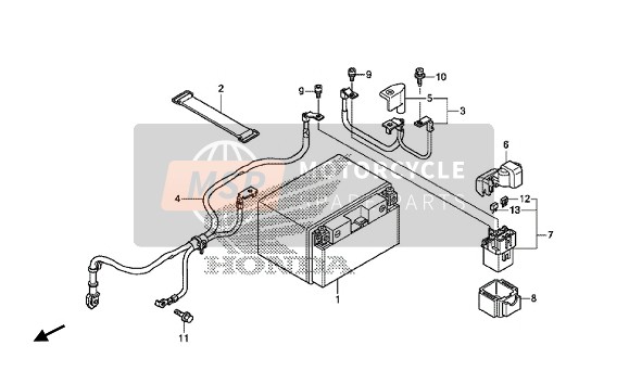 Honda VFR1200XE 2014 Batterie pour un 2014 Honda VFR1200XE