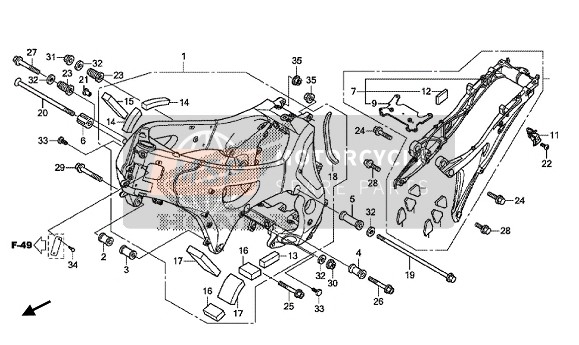 Honda VFR1200XE 2014 Corpo del telaio per un 2014 Honda VFR1200XE