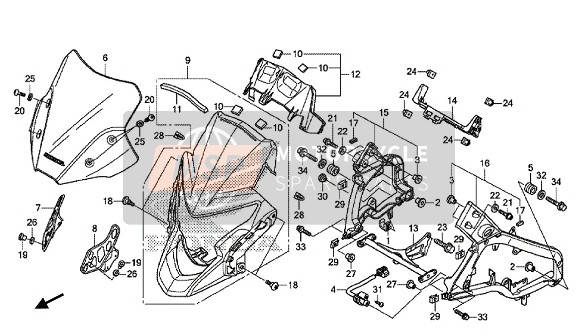 Honda VFR1200XE 2014 Capot supérieur pour un 2014 Honda VFR1200XE