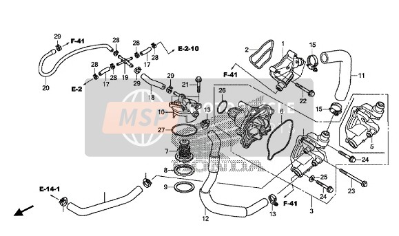 Honda VFR1200XLE 2014 Bomba de agua para un 2014 Honda VFR1200XLE