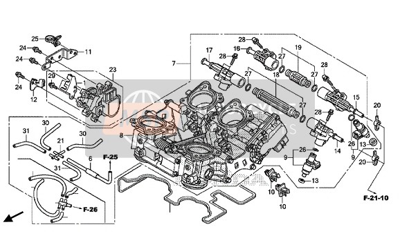 Honda VFR1200XLE 2014 THROTTLE BODY for a 2014 Honda VFR1200XLE