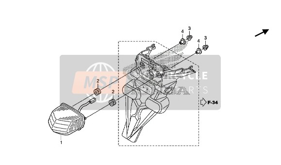 Honda VFR1200XLE 2014 Luz De La Cola para un 2014 Honda VFR1200XLE