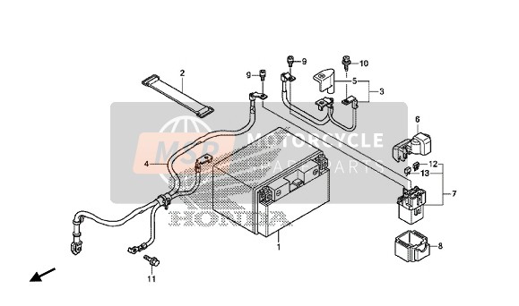 Honda VFR1200XLE 2014 BATTERY for a 2014 Honda VFR1200XLE