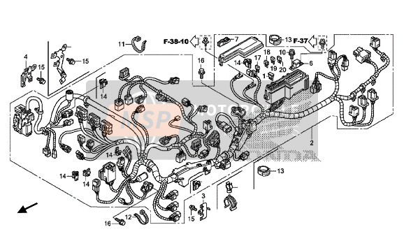 Honda VFR1200XLE 2014 WIRE HARNESS for a 2014 Honda VFR1200XLE