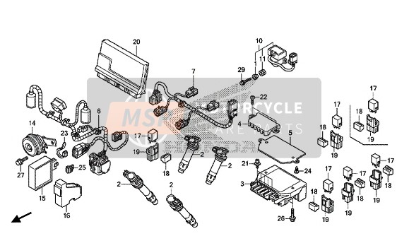 Honda VFR1200XLE 2014 SUB HARNESS for a 2014 Honda VFR1200XLE