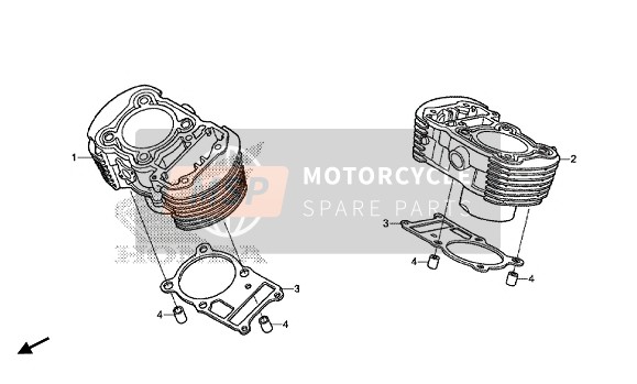 Honda VT750C2B 2014 Cilindro para un 2014 Honda VT750C2B