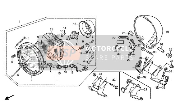 Honda VT750C2B 2014 Faro para un 2014 Honda VT750C2B