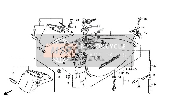 Honda VT750C2B 2014 Serbatoio di carburante per un 2014 Honda VT750C2B