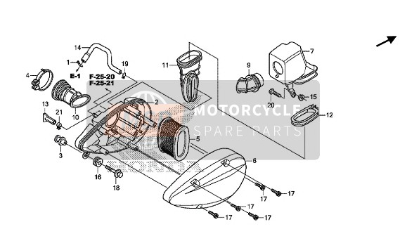 Honda VT750C2B 2014 Filtro de aire para un 2014 Honda VT750C2B