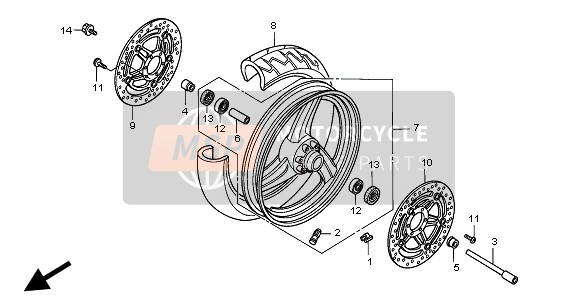 Honda CB600F 1998 FRONT WHEEL for a 1998 Honda CB600F