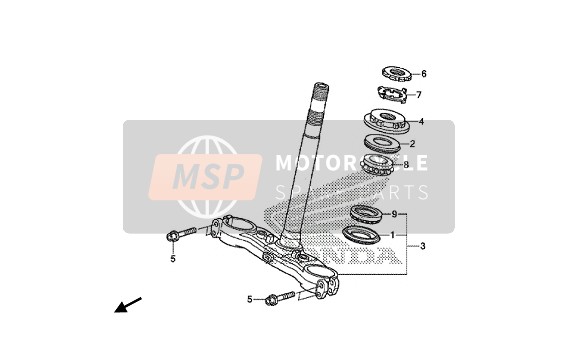 Honda CB1000R 2015 STEERING STEM for a 2015 Honda CB1000R