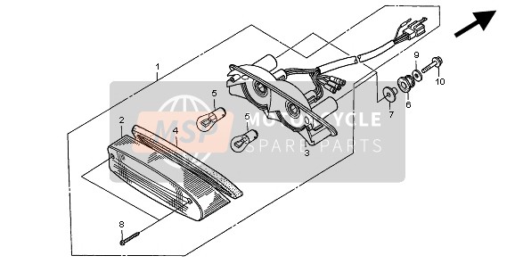 33702MBZ610, Lens Comp., Taillight, Honda, 0