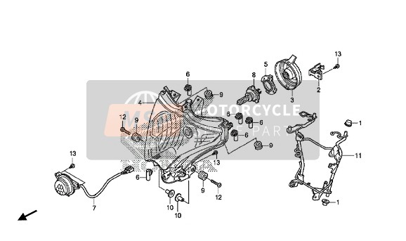 Honda CB1000RA 2015 Faro para un 2015 Honda CB1000RA