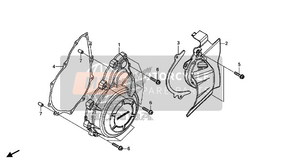 Honda CB500FA 2015 A.C. Generator Afdekking voor een 2015 Honda CB500FA