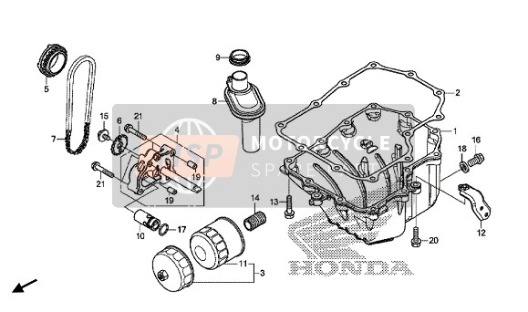 Honda CB500X 2015 OIL PAN & OIL PUMP for a 2015 Honda CB500X