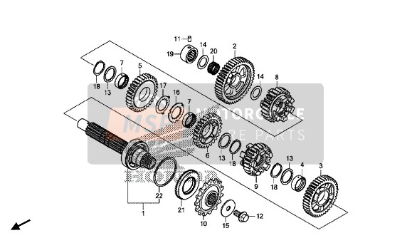 Honda CB500X 2015 TRANSMISSION (COUNTERSHAFT) for a 2015 Honda CB500X