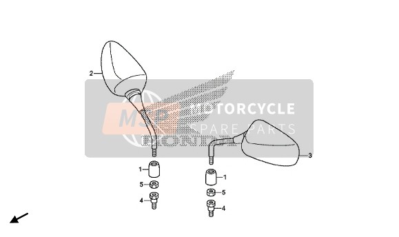 Honda CB500X 2015 Espejo para un 2015 Honda CB500X