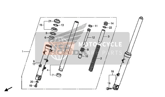 51500MGZJ82, Fork Assy., L. Fr. (Showa), Honda, 0