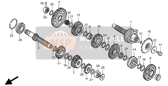 Honda CB750F2 1998 TRANSMISSION for a 1998 Honda CB750F2