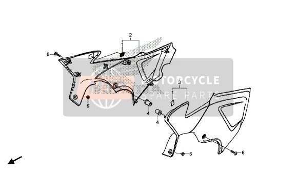 Honda CB500X 2015 Couvercle latéral pour un 2015 Honda CB500X