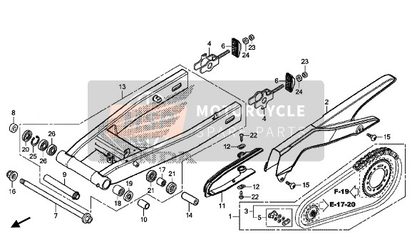 Honda CB500X 2015 Braccio oscillante per un 2015 Honda CB500X