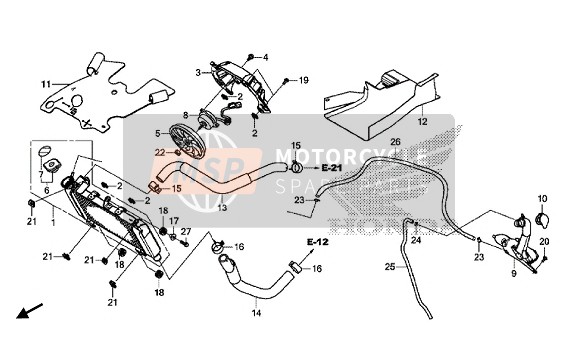 Honda CB500X 2015 Radiador para un 2015 Honda CB500X