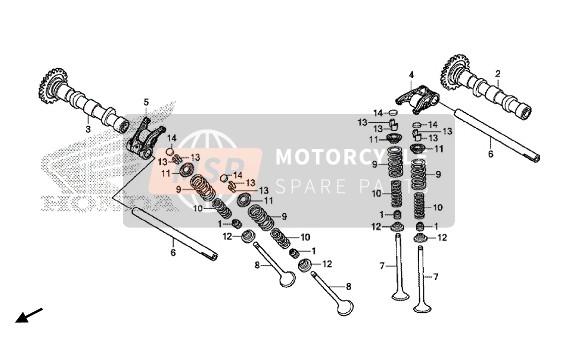 Honda CB500XA 2015 Albero A Camme & Valvola per un 2015 Honda CB500XA