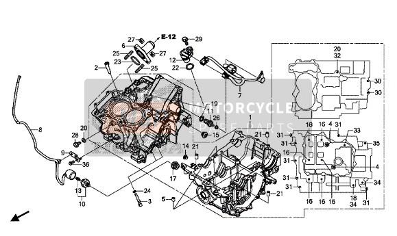 Honda CB500XA 2015 CRANKCASE for a 2015 Honda CB500XA