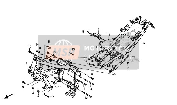 Honda CB500XA 2015 RAHMENKÖRPER für ein 2015 Honda CB500XA