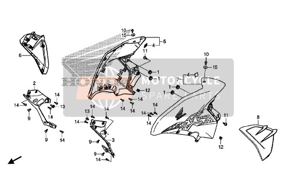 Honda CB500XA 2015 Capot moyen pour un 2015 Honda CB500XA