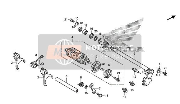 Honda CBR1000RA 2015 ÉquipementShift Drum pour un 2015 Honda CBR1000RA